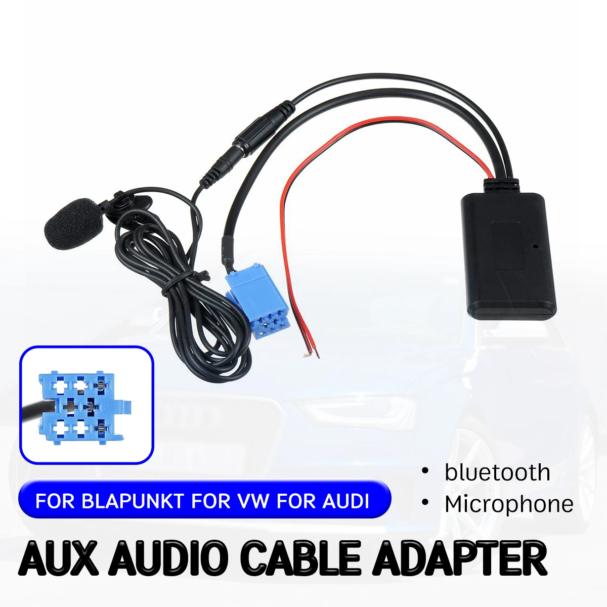 bluetooth Aux Receiver For AUDI Chorus Concert for Blaupunkt For vw Delta Beta For VDO Becker Cable Adapter with Microphone