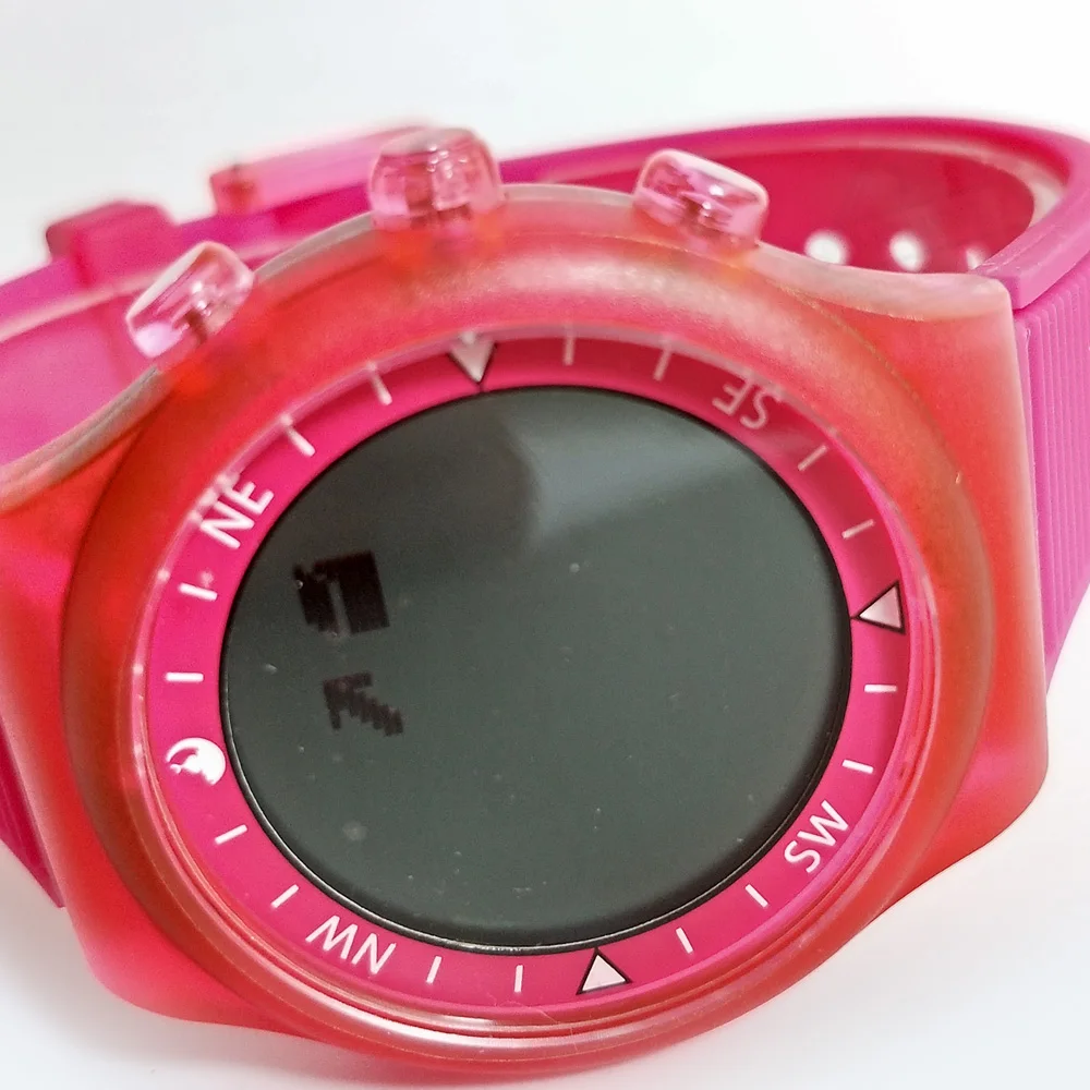 무슬림 스포츠 시계, 네온 컬러, Qibla 방향, 기도 알람 및 알-Harameen Fajr Time 소녀 아잔 시계