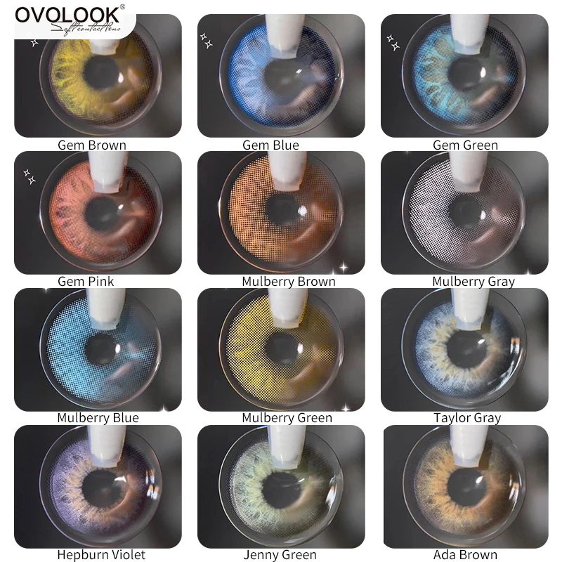 OVOLOOK-Lenses 2pcs/pair Mulberry Series Natural Pupil Colored Lenses for Eye Myopia Contact Lenses Eye Prescription Color Lens