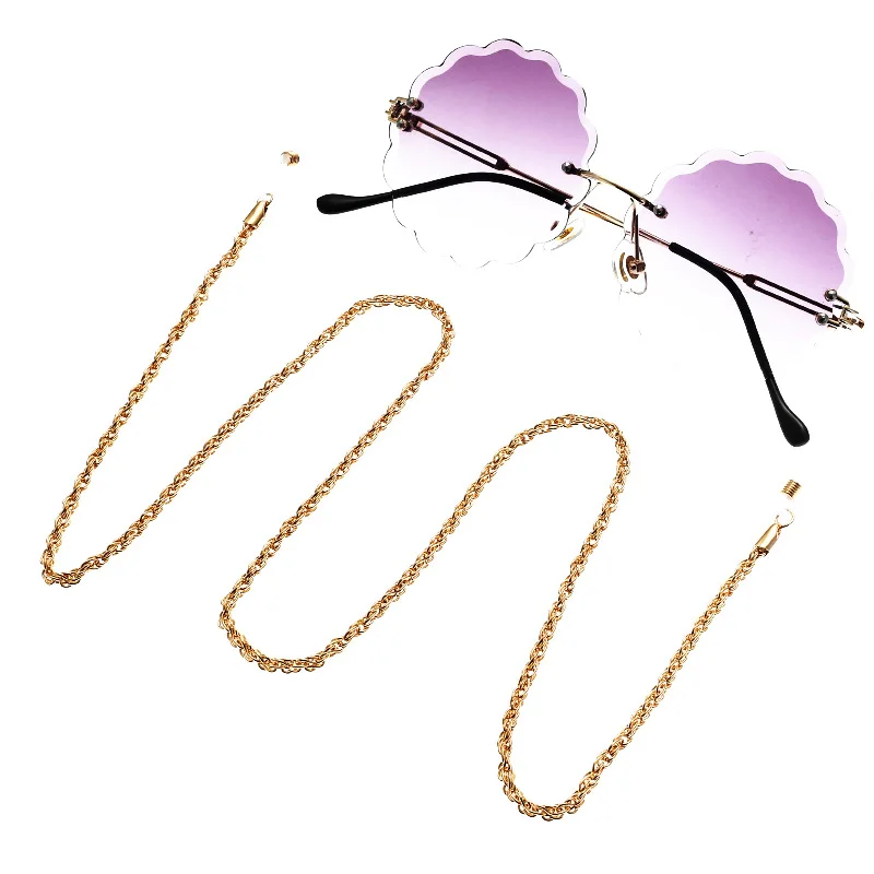 Cadena de gafas de lectura para mujer, cordón de Metal para gafas de sol, correas de sujeción, retenedor de gafas, moda