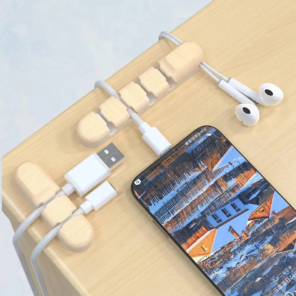 Portable Cable Holder Self-adhesive Desk Management Wide Compatibility 3/5/7 Holes Wire Cord Organizer Clip