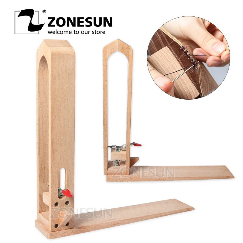 ZONESUN Wood Sewing Tools Leather Craft Retaining Clip DIY Hand Tool Set Table Desktop Stitching Lacing Pony Horse Clamp Tools