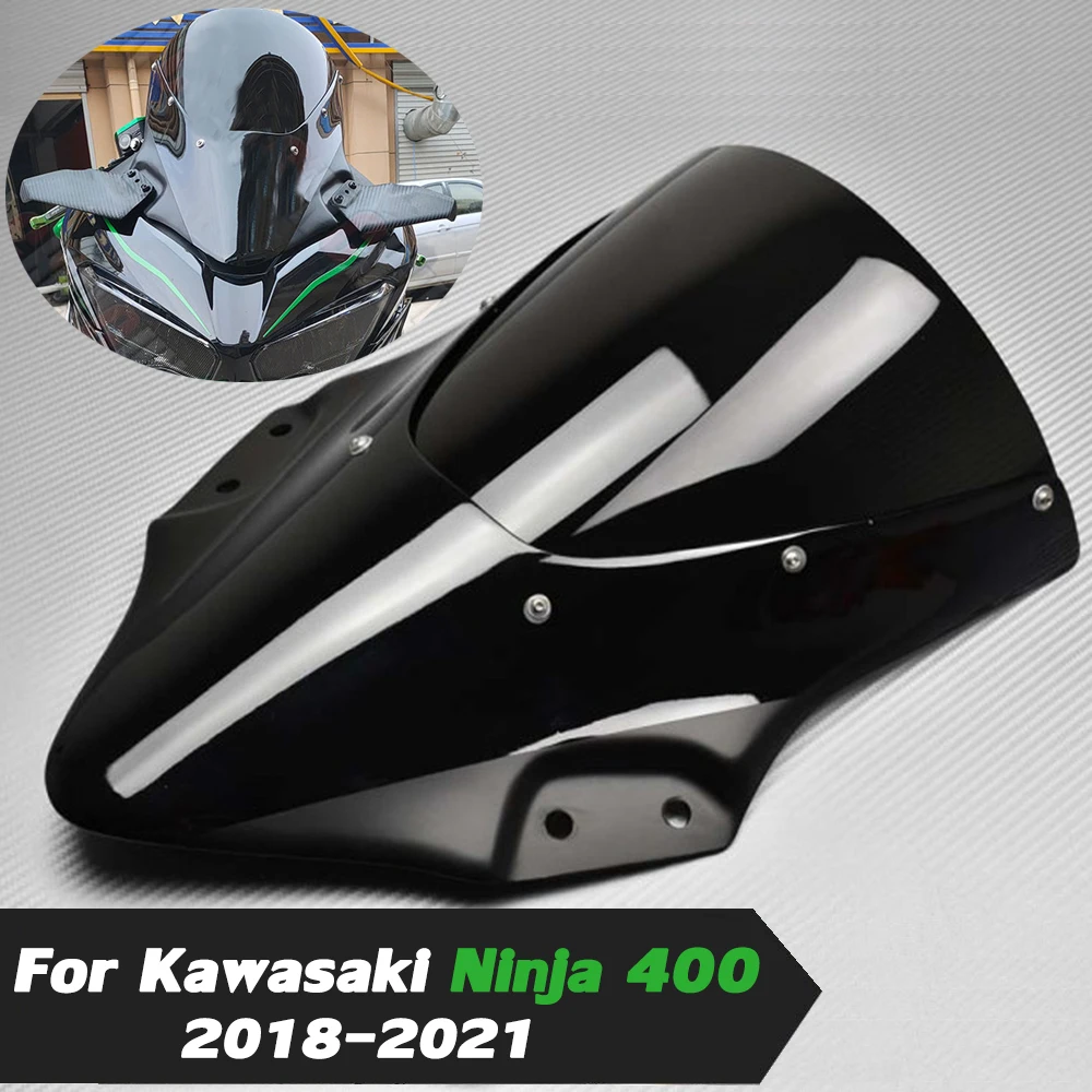 

Ninja 400 Windscreen Windshield Visor Viser Wind Deflector For Kawasaki NINJA400 R ninja-400 2018 2019 2020 2021 Double Bubble