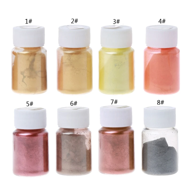 8 Colors 10g Epoxy Resin Colorant Powder Mica Pearlescent Pigments Kit