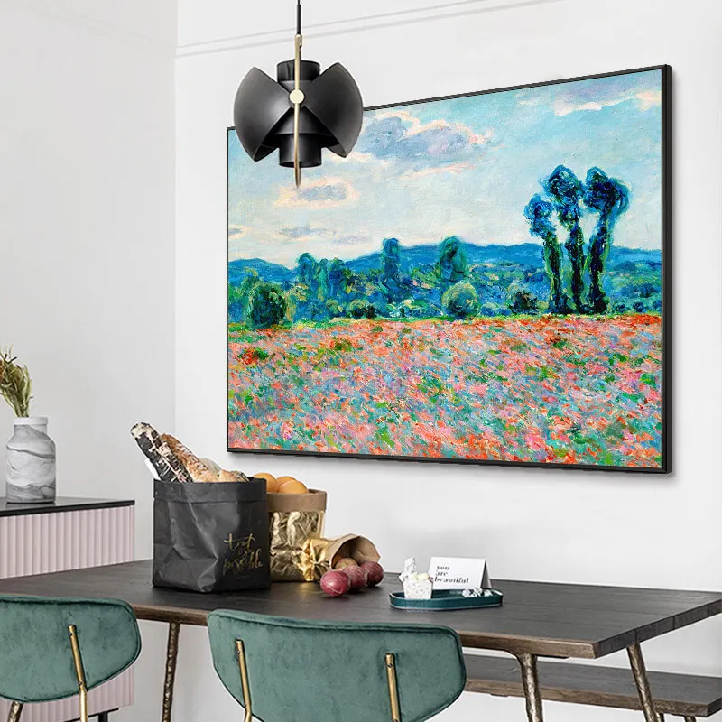 

Hand-painted Oil Painting Monet Poppy Flower Field Modern Minimalist Abstract Painting The Living Room Entrance Corridor Bedroom