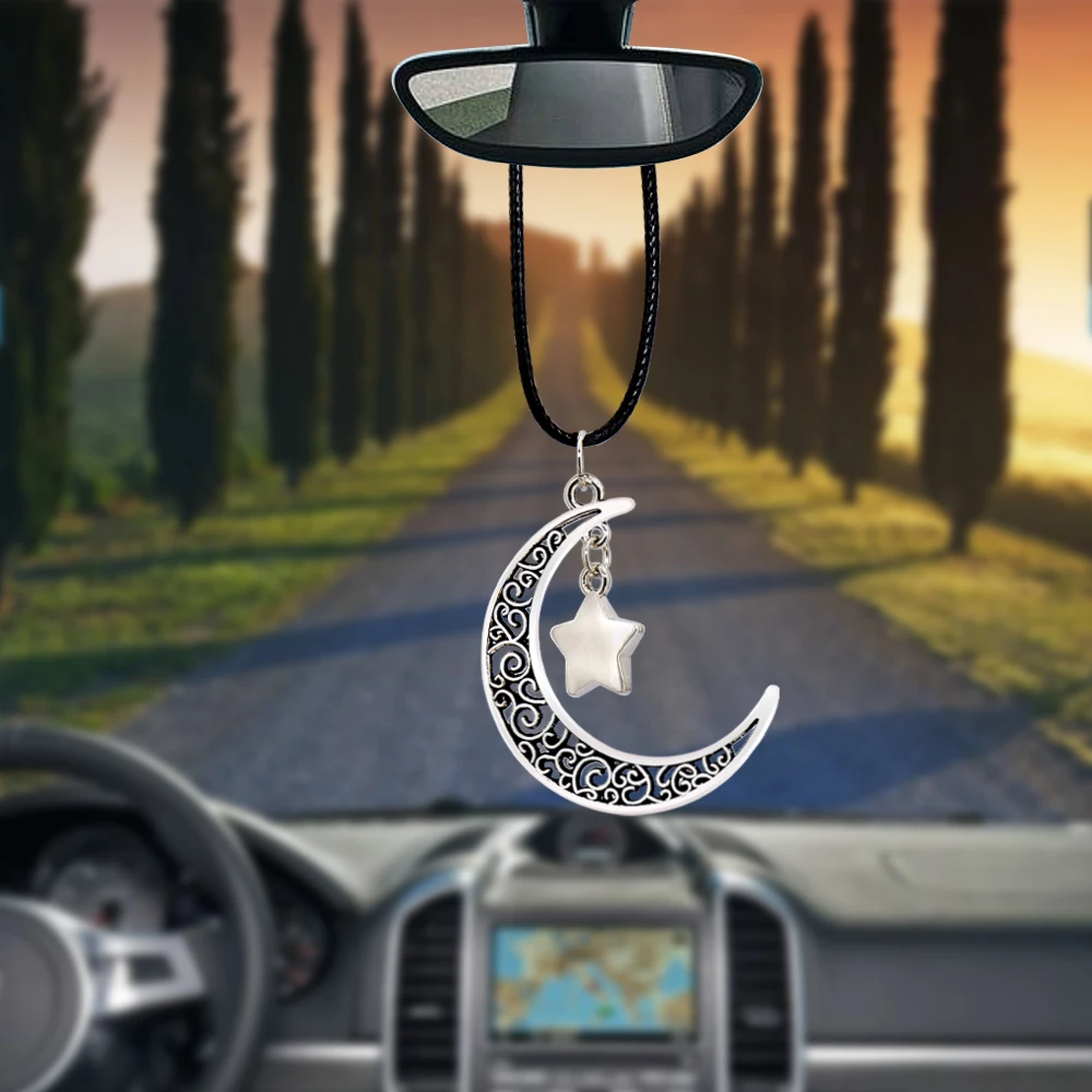 

Cars Accessories Gifts Star Moon Car Pendant Hanging Auto Interior Rear View Mirror Decoration Dangle Trim Accessory Styling