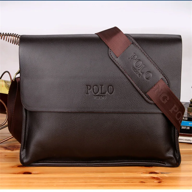 Bolso de hombro de cuero PU impermeable para hombre, estilo de negocios, bandolera informal, Vintage, de lujo