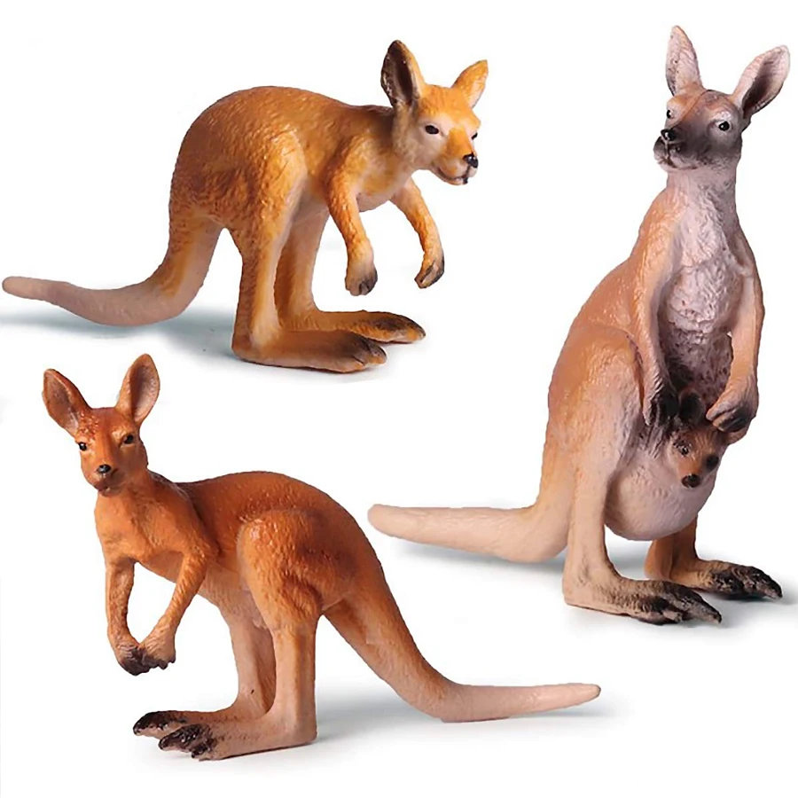 Realistic Animals Action Figures,Wild Kangaroos Zoo Animals PVC Model Educational