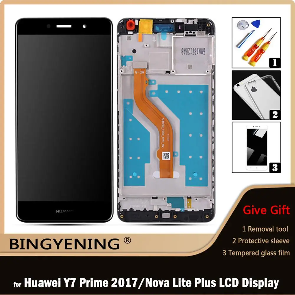 

Original For Huawei Y7 Prime 2017 LCD Display Screen Touch Digitizer Assembly For 5.99 inch Huawei Nova Lite+ TRT-LX1 With Frame