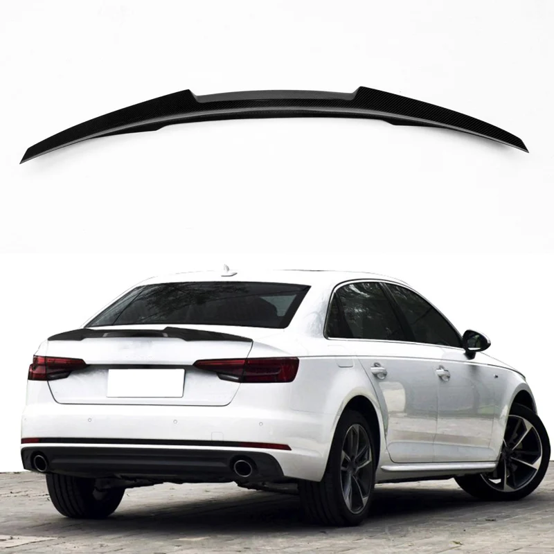 

A4 B9 Modified M Style Carbon Fiber Rear Trunk Luggage Compartment Spoiler Car Wing for Audi A4 B9 2016UP