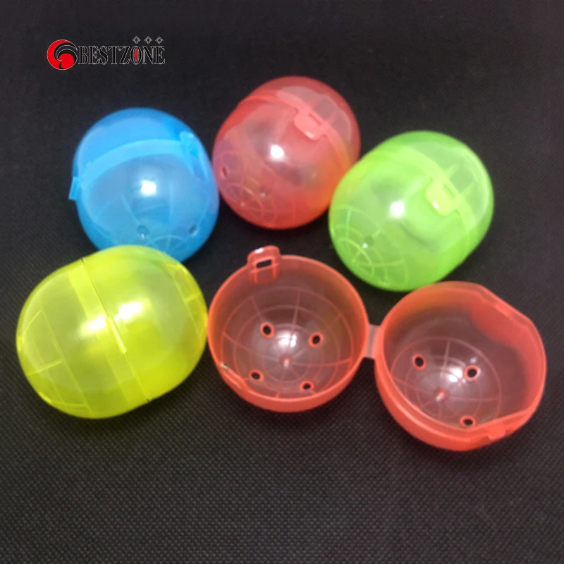 200Pcs/Lot 47x56MM Mixed Colors With Full PP Material Transparency Plastic Toy Capsule Joined Surprise Ball For Vending Machine