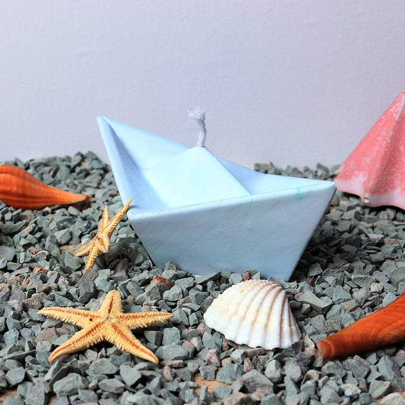 

pinkmore Silicone mold paper boat candle handmade aromatherapy gypsum boat setting pieces creative DIY silicone mold for candle