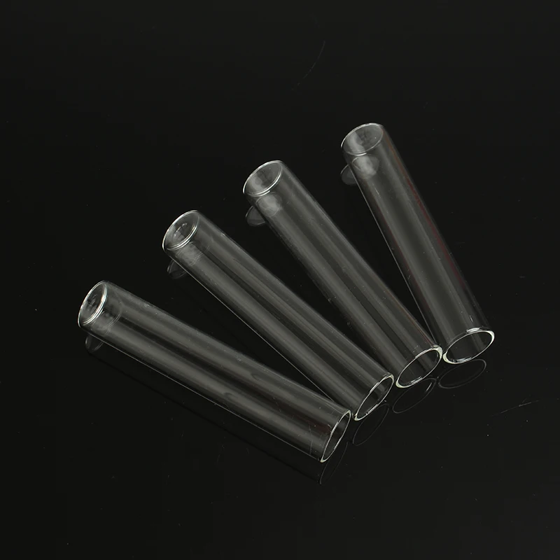 5pcs Length 100mm Multiple specifications Flat bottom Glass Test Tube with cork stoppers for kinds of TESTS Diameter 12mm-40mm