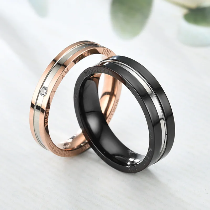 Fashion personality titanium steel ring couple jewelry trend wild men and women couple ring wedding gift