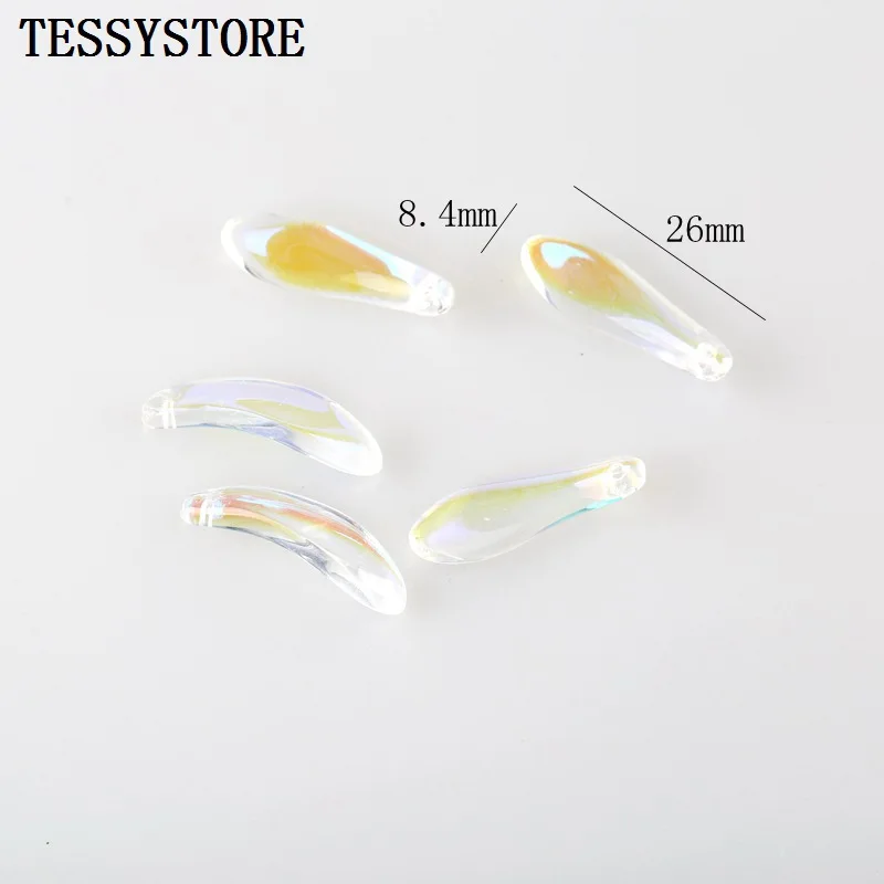 10pcs Chrysanthemum Petals Lampwork Beads Multi Gradient Color Glass Beads For Jewelry Making Bracelet Handmade DIY Accessories