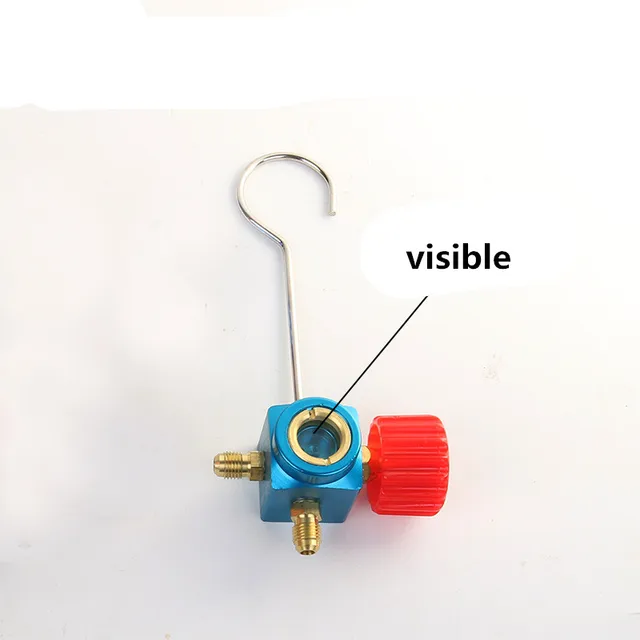 Widoczne klimatyzacja chłodnicza Freon A/C miernik uniwersalny miernik zawór z hakiem 1/8 "BSP-11mm-11mm