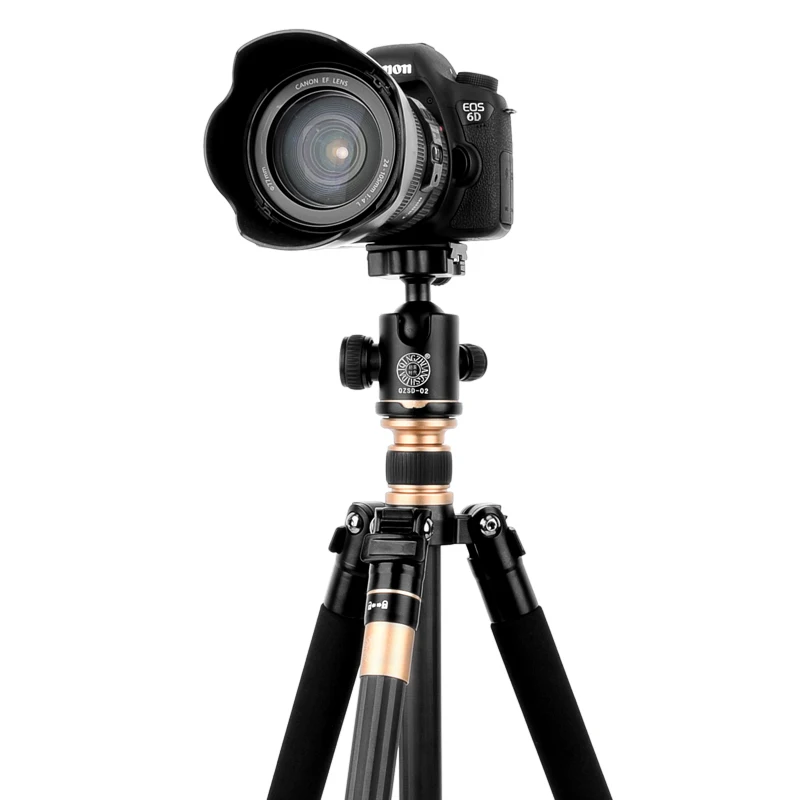 QZSD Q222C Compact carbon fiber photography equipment tripod stand for SLR camera tripod kit 62.8\