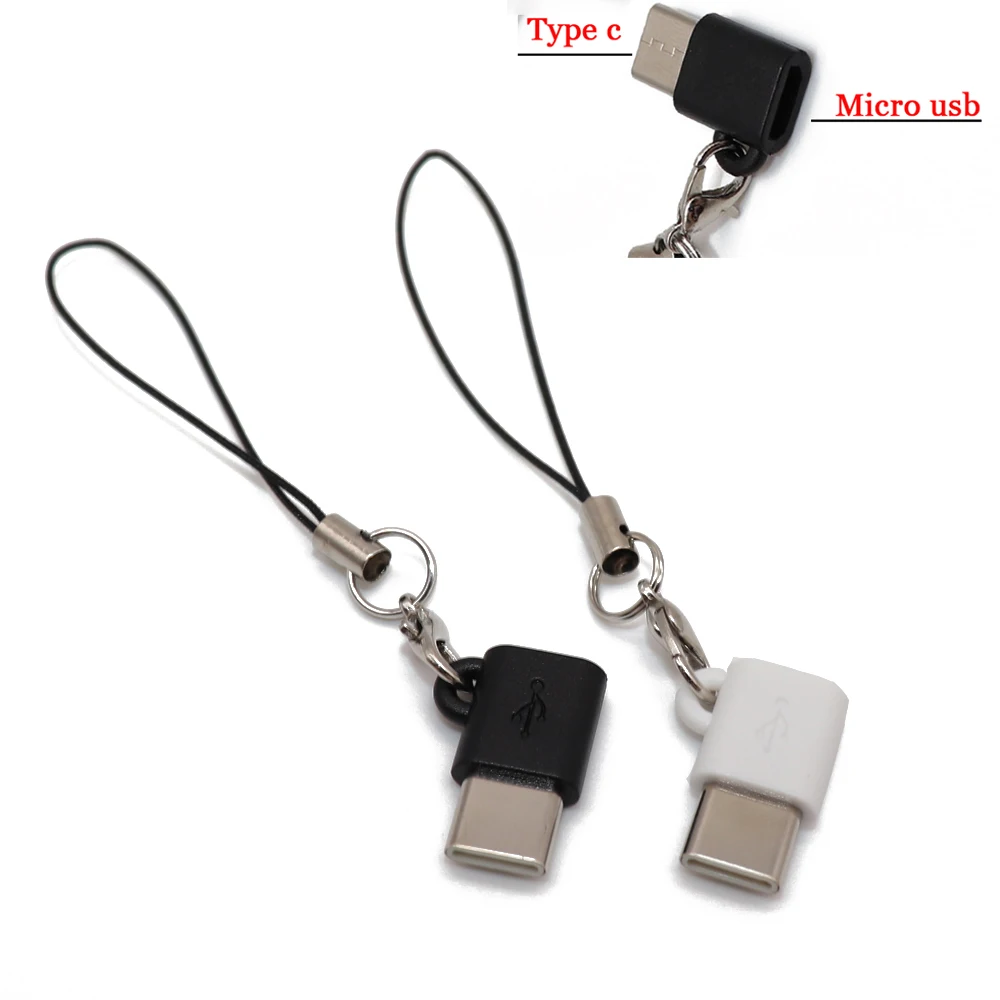 Micro USB To Type C Adapter Converter Connector for Phone Tablet with Lanyard Phone Accessories For Xiaomi