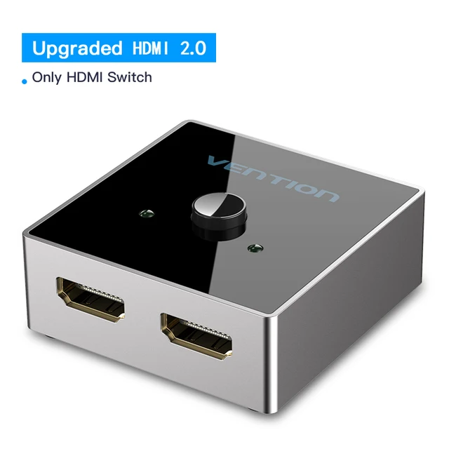 Vention HDMI-adapter 2.0 Bi-directionele schakelaar 4K 60Hz 2-in-1-uit & 1-in-2-uit splitter voor PS5 PS4 Switch TV Box