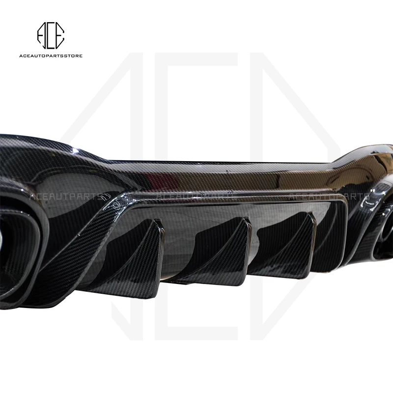 For Mercedes Benz AMG GT50 GT53 Rear Lip Carbon Fiber Rear Splitter Diffuser With Exhaust Tail body kit