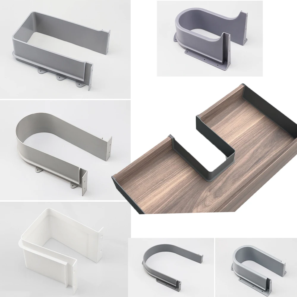 ABS U Shape Drawer Drain Space For Bathroom Kitchen Furniture Plastic Cabinet Sink Drain Pipe Recessed U Ring for Basin Drainage