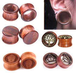 1Pair Wood Ear Plug And Tunnel Earring Ear Guages Plug Stretcher Expander Dermal Piercing Oreja Mujer Stretcher Men Body Jewelry