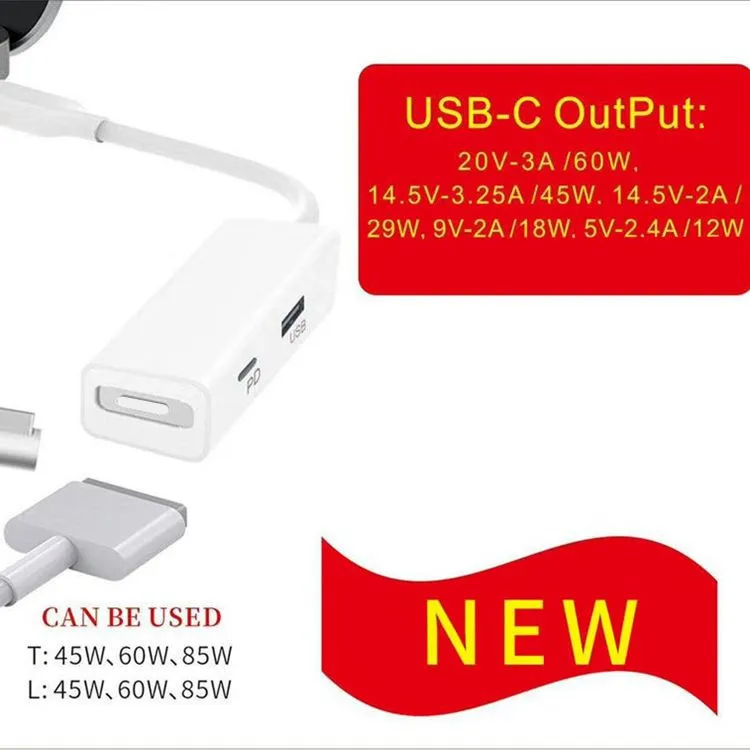 Imagem -05 - Usb 3.1 tipo c para Magsafe 5pin Cabo com pd Carregador Conversor Adaptador Adequado para Macbook Notebooks Smartphones com Usbc