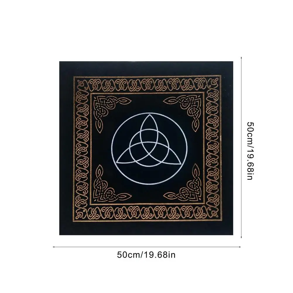 0.5x0.5m Triple Moon Pentacle Pentagram Altar Cloth Divination Astrology Tarot Cards Game Tablecloth Velvet Board Game Pad