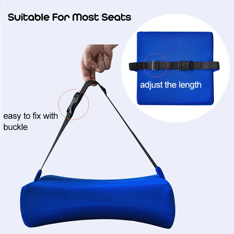 Soft Memory Foam Lumbar Support Breathable Healthcare Back Waist Cushion Travel Pillow Car Seat Home Office Pillows Relieve Pain