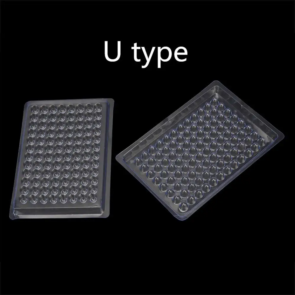 Plastic 96 Holes Hemagglutination Reaction Plate Blood Clotting Board V type 90°/V type 110°/U type Laboratory Supplies