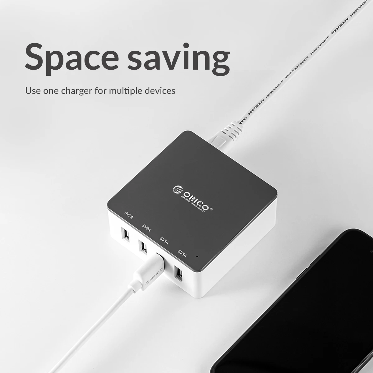 شاحن USB 4 منافذ من ORICO بسعر منخفض للغاية قابس أمريكي عالمي لسطح المكتب محول طاقة 5 فولت 6A خرج 30 واط لهاتف سامسونج آيفون وهواوي