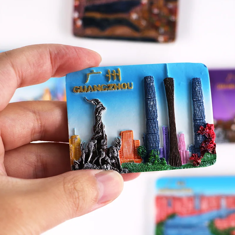 China Guangzhou tourist souvenir decoration paste fridge magnets refrigerator paste Guangzhou tower tour Pearl River Collection