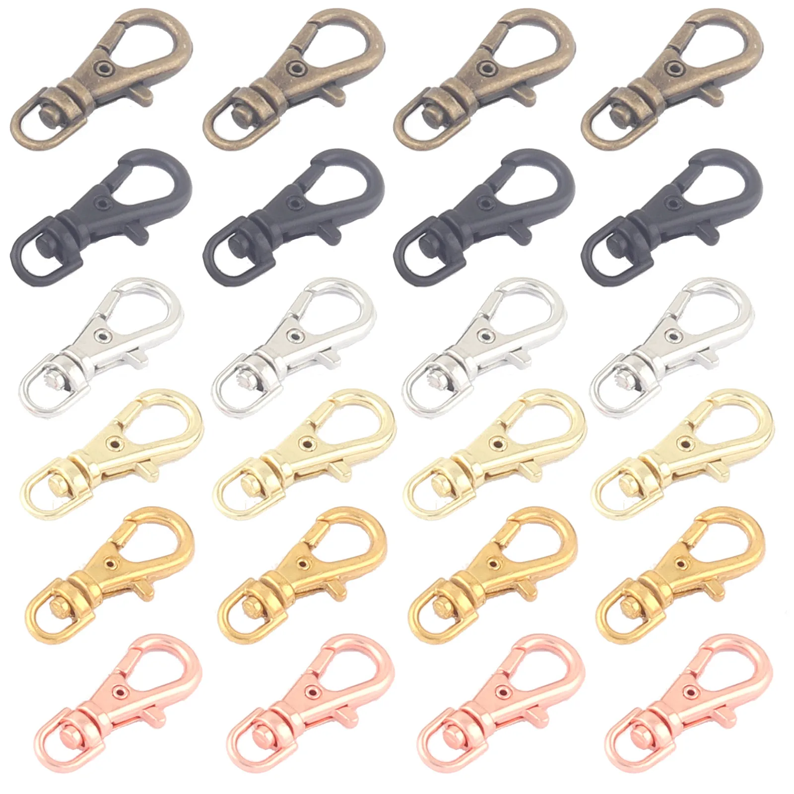 3mm Rose Gold Lobster Mini Swivel Snap Hook Clasps Claw Strap Purse Bag Handbag Push Gate Hook Keychain Clasp Key Ring Finding