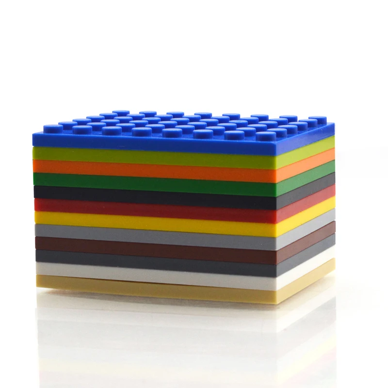 10 pezzi blocchi fai-da-te figure sottili mattoni 6x8 punti 12 colori educativi dimensioni Creative compatibili con 3036 giocattoli per bambini