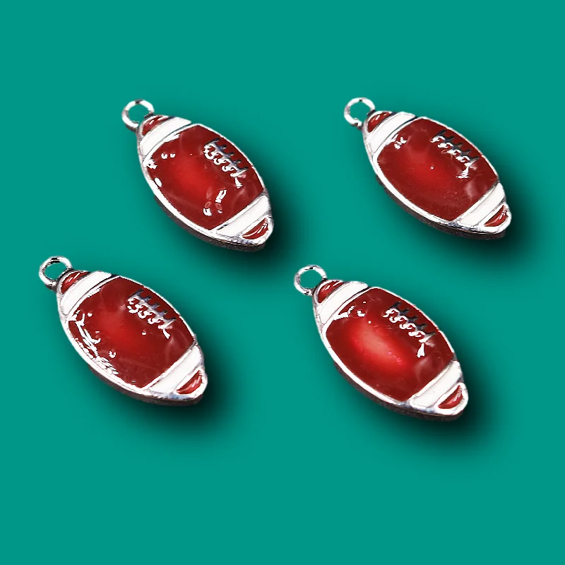 8pcs Handmade Enamel American Football (Rugby) Pendant DIY Charm Necklace Bracelet Sports Jewelry Crafts Making 23*11mm P768