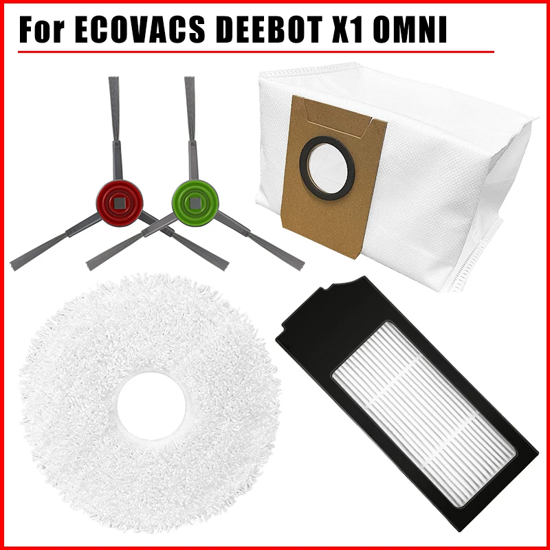 Substituição escova lateral principal hepa filtro esfregão acessórios para ecovacs deebot x1 turbo/omni robô aspirador de pó peças reposição