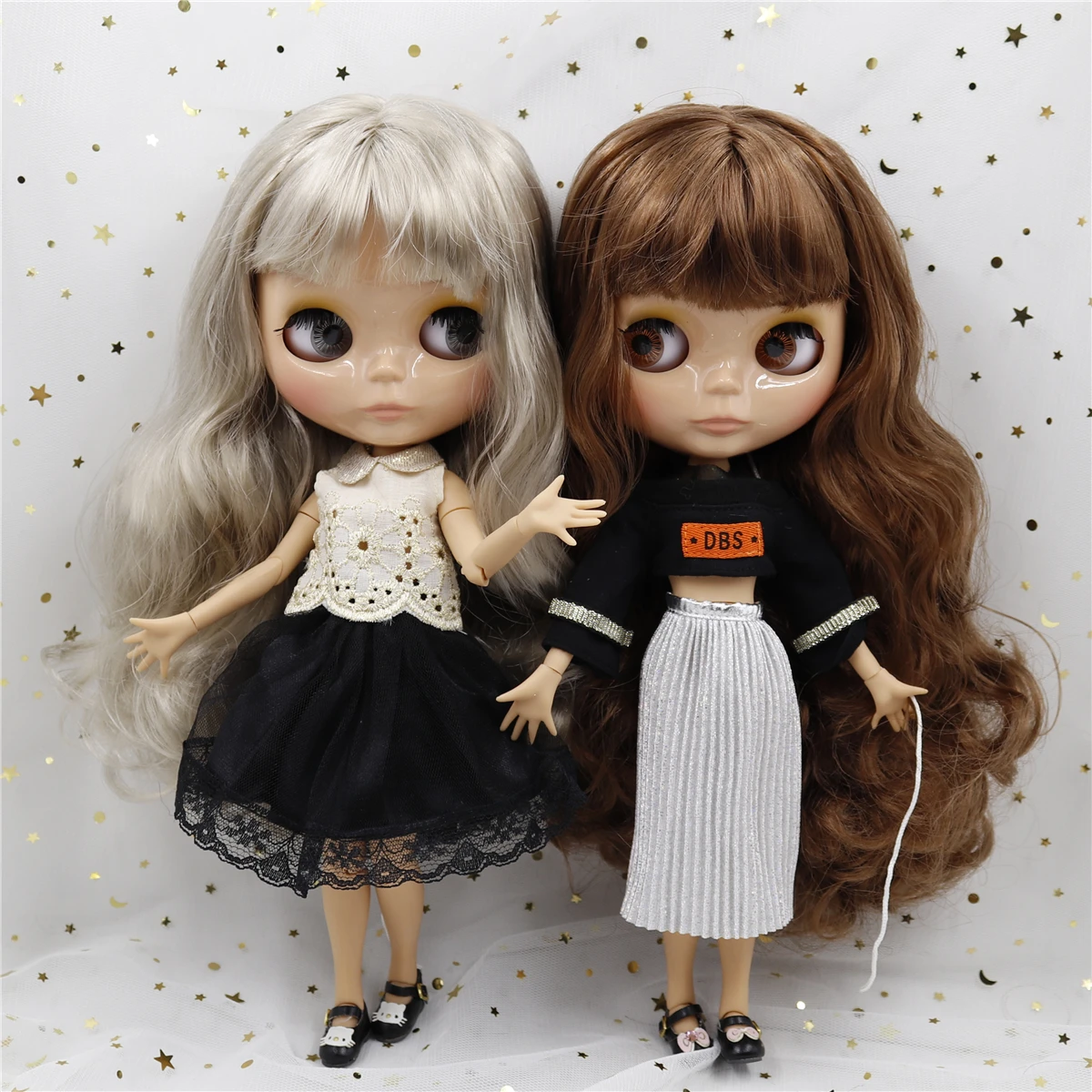 

ICY DBS Blyth doll 1/6 bjd 30cm toy tan skin joint body shiny face with clothes shoes anime