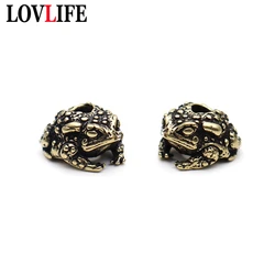 Retro Brass Frog Knife Beads DIY EDC Outdoor Tool Lanyard Hanging Jewelry Accessories Toad Umbrella Rope Keychain Pendants Gifts