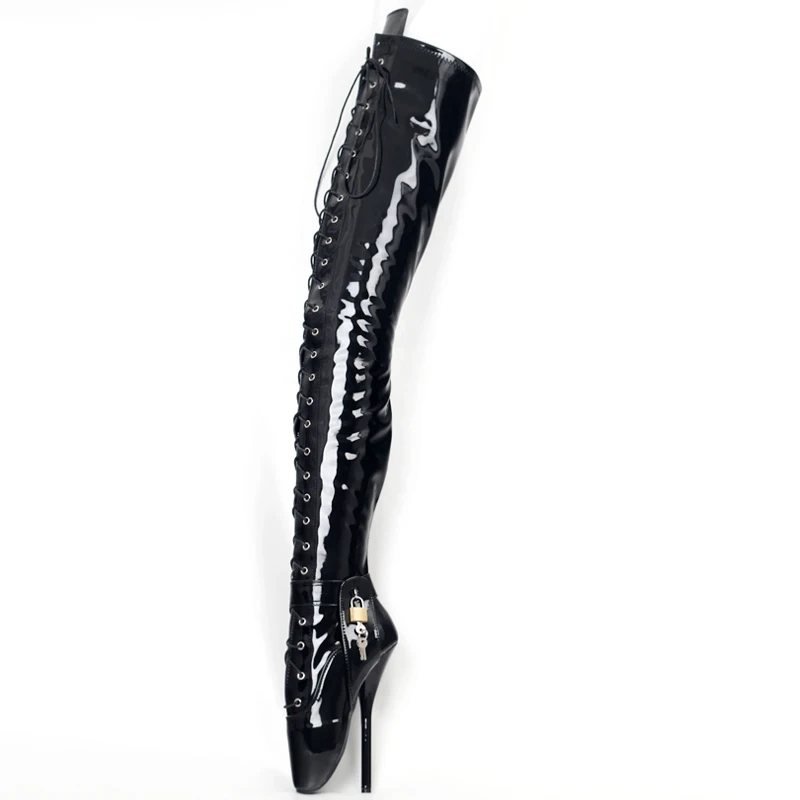 Ballet Boots 18CM Extreme High Heel Over the knee Thigh Long Boots Custom Made Plus Size 36-46