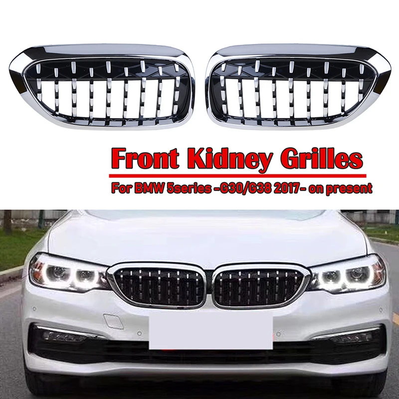 

Rhyming Kidney Grille Front Bumper Grille Air Intake Grill Diamond Dual Slat Fit For BMW G30 G38 525i 528i 530i 540i 2017-2020