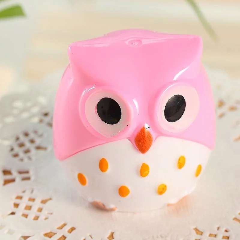 Sacapuntas de doble agujero con forma de búho para estudiantes, papelería creativa de caricaturas