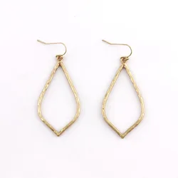 Minimalist Metal Alloy Hollow Out Drop Earrings Unique Uneven Surface Metal Design Dangle Earrings for Women Girls Charm Jewelry