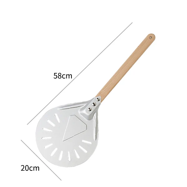 Premium Aluminium Pizza Schaufel Schälen Heber Werkzeuge Rutschfester Holzgriff Kuchen Brot Paddel Käse Cutter Backen Turner Zubehör