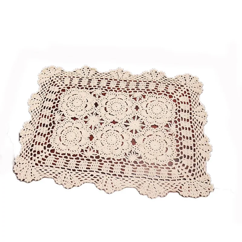 2024Hot Cotton Placemat Cup Mug Coaster Dining Kitchen Table Placemat Cloth Lace Crochet Christmas Doily Tea Pad Drink Placement