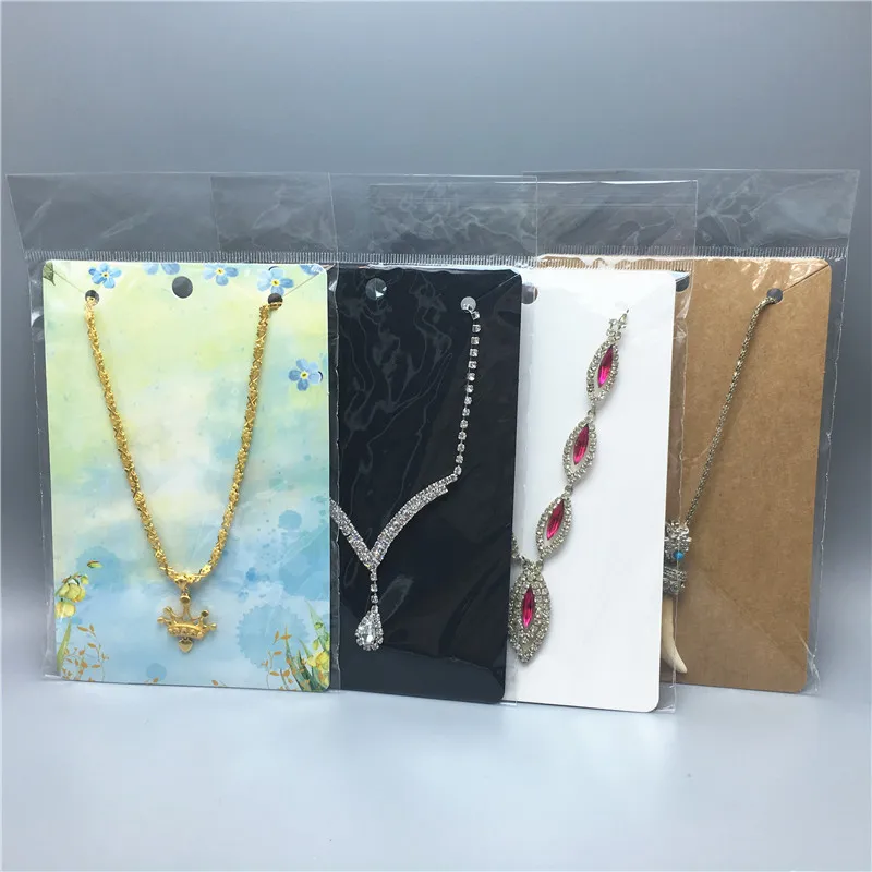 50Pcs Paper New Necklace Packing Cards 15*10cm Fashion Pendant Displays Card Women Set Jewelry Gift Card+50pcs opp bag