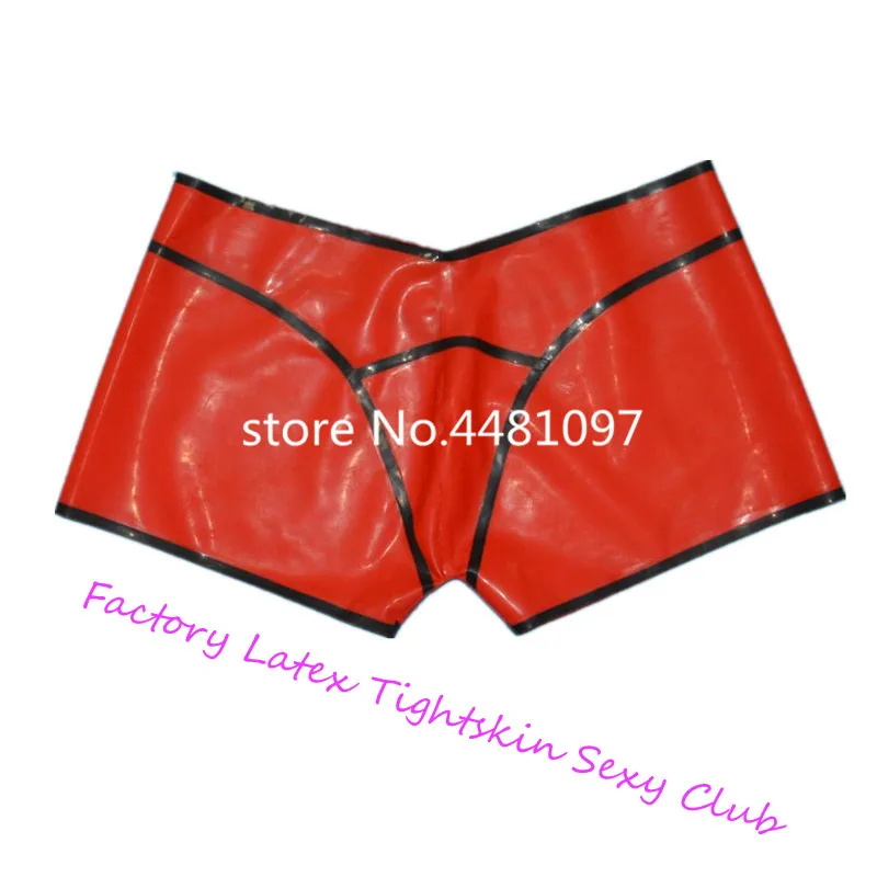 

Sexy Latex Rubber Men Box Panties Unique Sheath Shorts Underwear Club Wear sex panties without Zip