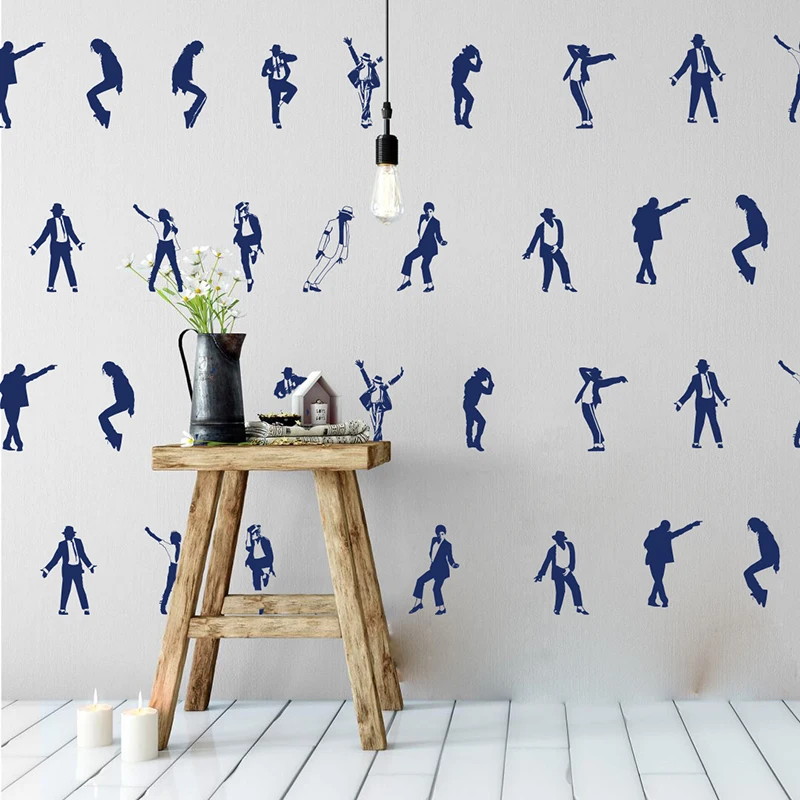Set Of 13 Michael Jackson Dancer Wall Sticker Nursery Rock Super Star Dance Music Singer Wall Decal Bedroom  Vinyl Decor