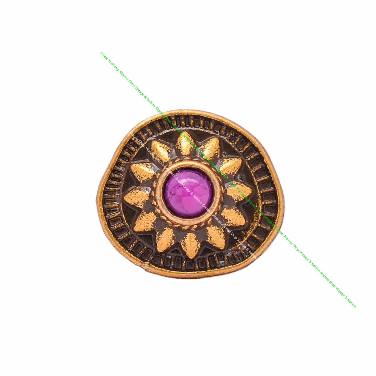 10pcs 19*18mm Vintage Messing Sonnenblume schwarz türkis Conchos Zubehör für DIY Leder Handwerk Gürtel Ledertasche Schlüssel bund Dekor – Detail 13
