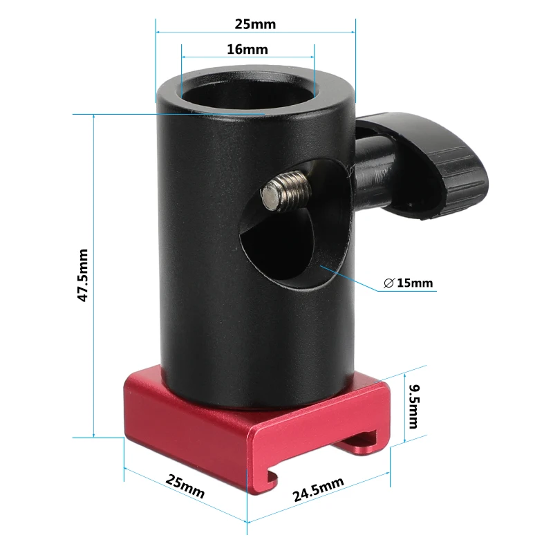 CAMVATE ضوء حامل الرأس 16 مللي متر قضيب المشبك مع محول تركيب الحذاء البارد الساخن لدعم الشاشة/الهاتف الذكي