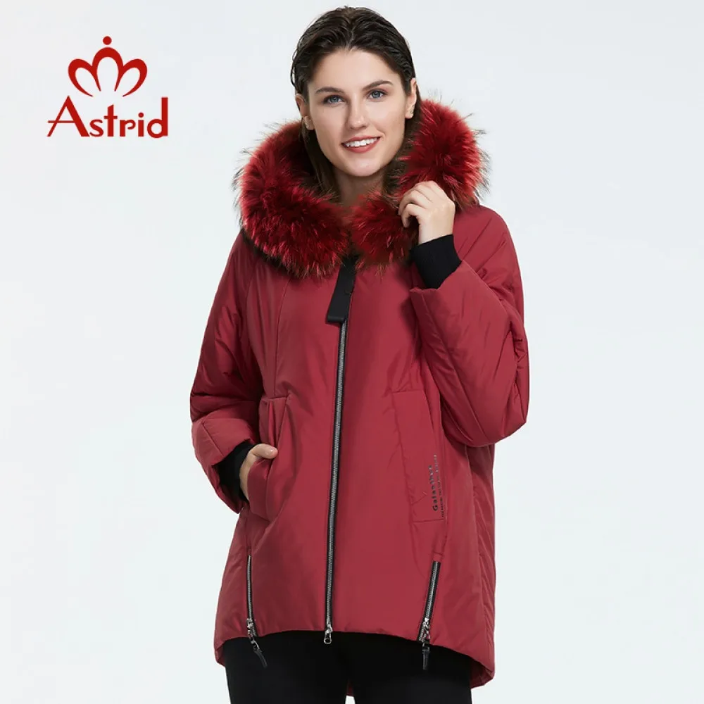 

Astrid2021 Winter new arrival down jacket women and fur collar thick cotton loose clothing outerwear quality winter coat AT-9227